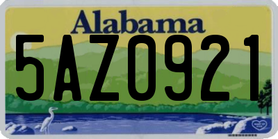 AL license plate 5AZ0921