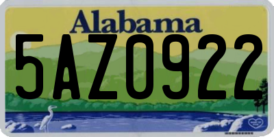 AL license plate 5AZ0922