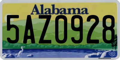 AL license plate 5AZ0928