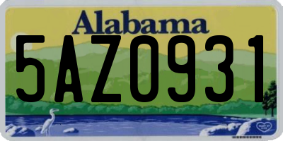 AL license plate 5AZ0931