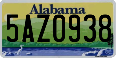 AL license plate 5AZ0938