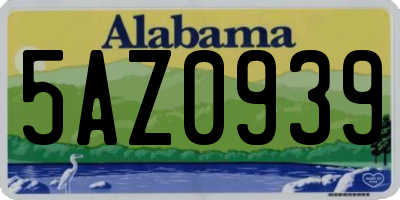 AL license plate 5AZ0939