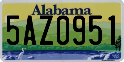 AL license plate 5AZ0951