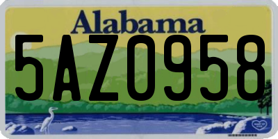 AL license plate 5AZ0958