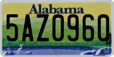 AL license plate 5AZ0960