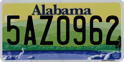 AL license plate 5AZ0962