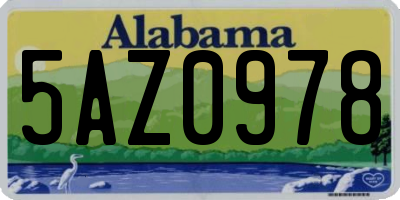 AL license plate 5AZ0978