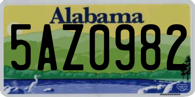 AL license plate 5AZ0982