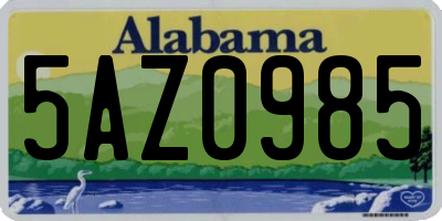 AL license plate 5AZ0985