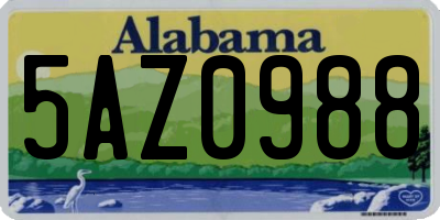 AL license plate 5AZ0988