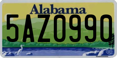 AL license plate 5AZ0990