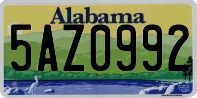 AL license plate 5AZ0992