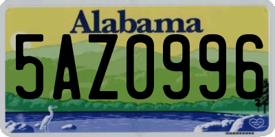 AL license plate 5AZ0996
