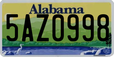 AL license plate 5AZ0998