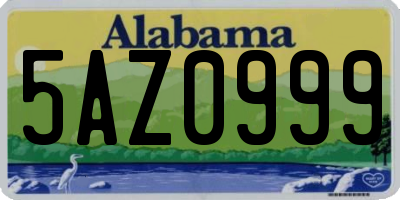 AL license plate 5AZ0999