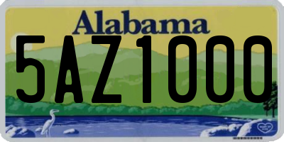 AL license plate 5AZ1000