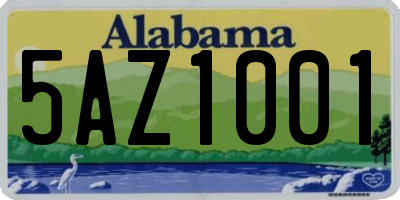 AL license plate 5AZ1001