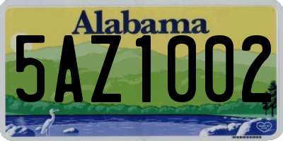 AL license plate 5AZ1002