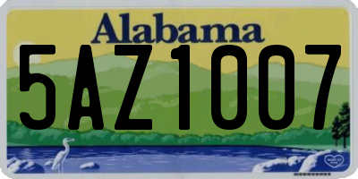 AL license plate 5AZ1007