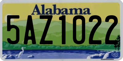 AL license plate 5AZ1022