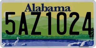 AL license plate 5AZ1024