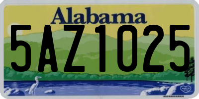 AL license plate 5AZ1025