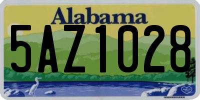 AL license plate 5AZ1028
