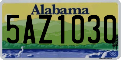 AL license plate 5AZ1030