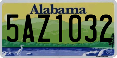 AL license plate 5AZ1032