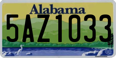 AL license plate 5AZ1033