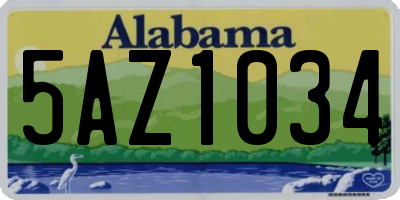 AL license plate 5AZ1034