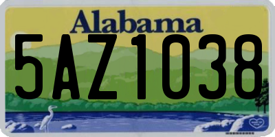 AL license plate 5AZ1038
