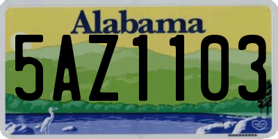 AL license plate 5AZ1103