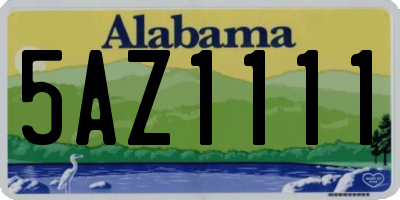 AL license plate 5AZ1111