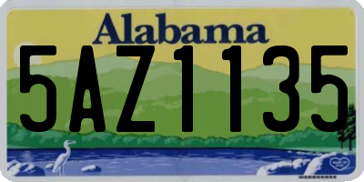 AL license plate 5AZ1135
