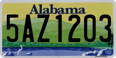 AL license plate 5AZ1203