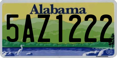 AL license plate 5AZ1222