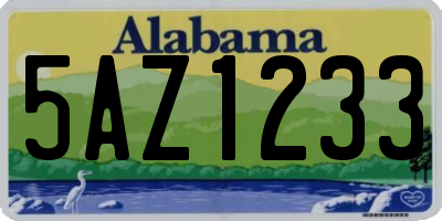 AL license plate 5AZ1233