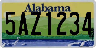 AL license plate 5AZ1234