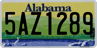 AL license plate 5AZ1289