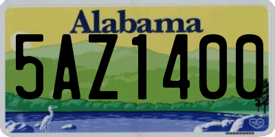 AL license plate 5AZ1400