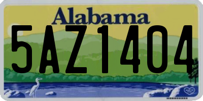 AL license plate 5AZ1404