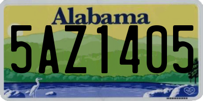 AL license plate 5AZ1405
