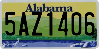 AL license plate 5AZ1406