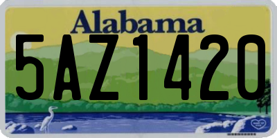 AL license plate 5AZ1420