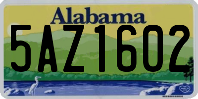 AL license plate 5AZ1602