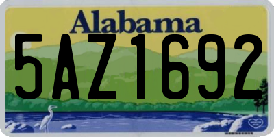 AL license plate 5AZ1692