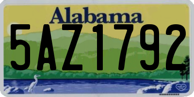 AL license plate 5AZ1792