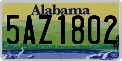 AL license plate 5AZ1802