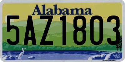 AL license plate 5AZ1803